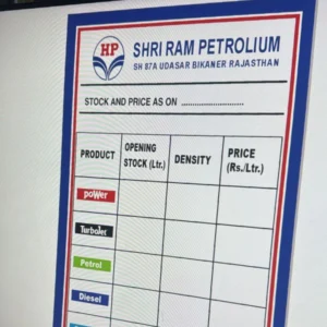 Alternative view of Stock Board for Petrol Pump